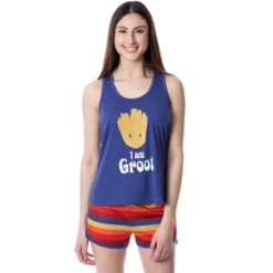 Marvel Womens' I Am Groot Guardians Of The Galaxy Pajama Set Short Tank Top Multicolored -Intimo GUEST 4b2163dc 55e6 4467 a57b 2c3b2fb77269
