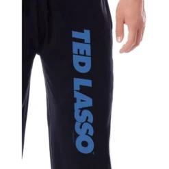 Ted Lasso Womens' TV Series Show Title Logo Sleep Jogger Pajama Pants Black