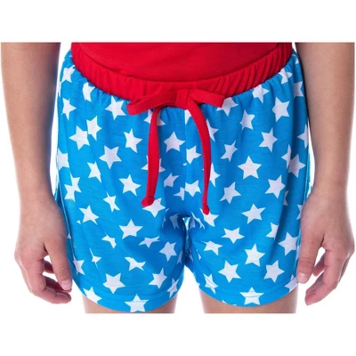 DC Comics Girls' Wonder Woman Gold Foil Logo Shirt And Shorts Pajama Set WW Logo 4 DC Comics Girls' Wonder Woman Gold Foil Logo Shirt And Shorts Pajama Set WW Logo - Image 2