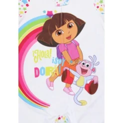 Nickelodeon Toddler Girls' Dora The Explorer Union Suit Footless Pajama White
