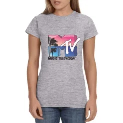 MTV Womens' Music Television Beach Classic Icon '80s Crewneck T-Shirt Grey -Intimo GUEST 506e1460 fa80 43e5 a4ae cb9a946b13b2