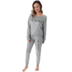 Friends TV Show Logo Juniors' Comfy Shirt And Pants Jogger Pajama Set Classic Friends Logo -Intimo GUEST 50f60c4b 2c83 4848 ba46 1a54f560e727