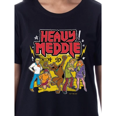 Scooby-Doo Womens' The Gang Heavy Meddle Nightgown Sleep Pajama Shirt Black 3 Scooby-Doo Womens' The Gang Heavy Meddle Nightgown Sleep Pajama Shirt Black