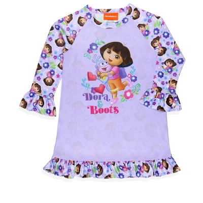 Nickelodeon Toddler Girls' Dora The Explorer Sleep Pajama Dress Nightgown Purple 5 Nickelodeon Toddler Girls' Dora The Explorer Sleep Pajama Dress Nightgown Purple - Image 4