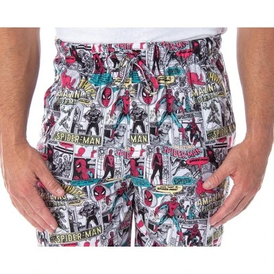 Marvel Men's Spiderman Vintage Comic Book Print Sleep Lounge Pajama Pants Vintage Spidey Comics 3 Marvel Men's Spiderman Vintage Comic Book Print Sleep Lounge Pajama Pants Vintage Spidey Comics
