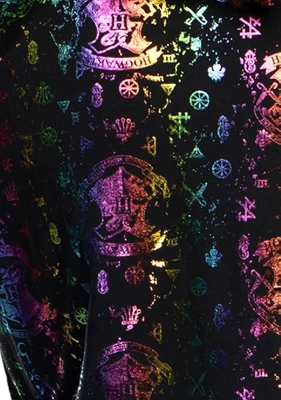 Harry Potter Juniors' Hogwarts Rainbow Hologram Raglan Nightgown Pajama 4 Harry Potter Juniors' Hogwarts Rainbow Hologram Raglan Nightgown Pajama - Image 2