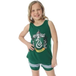Harry Potter Big Girls' Hogwarts House Crest Racerback Tank And Shorts Pajama Lounge Set -Intimo GUEST 56b7be8f ffff 4905 b527 347f9659a6fb