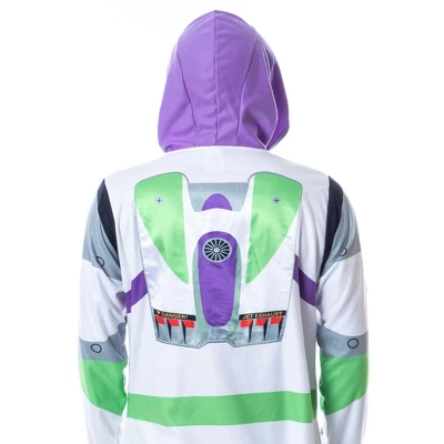 Disney Mens' Toy Story Buzz Lightyear Costume Pajama Union Suit White 5 Disney Mens' Toy Story Buzz Lightyear Costume Pajama Union Suit White - Image 3