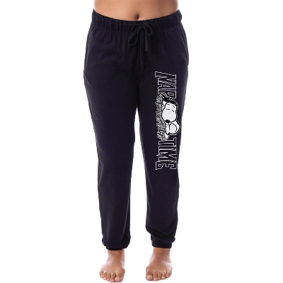 Peanuts Womens' Snoopy Nap Time Character Comic Sleep Jogger Pajama Pants Black 5 Peanuts Womens' Snoopy Nap Time Character Comic Sleep Jogger Pajama Pants Black - Image 3
