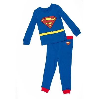 DC Comics Boys Classic Superman Outfit Costume Kids Pajama Set 3 DC Comics Boys Classic Superman Outfit Costume Kids Pajama Set