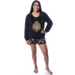 Harry Potter Womens' Hogwarts Crest Sweater And Shorts Sleep Pajama Set Black -Intimo GUEST 5bd09d1a 007d 42c9 ae84 59040acc9a58