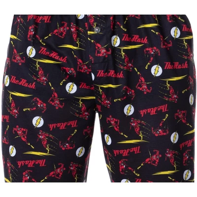 DC Comics Mens' Classic The Flash Crimson Comet Raglan Sleep Pajama Set Black 4 DC Comics Mens' Classic The Flash Crimson Comet Raglan Sleep Pajama Set Black - Image 3