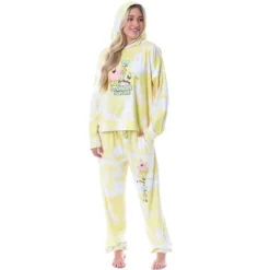Spongebob Squarepants Tie Dye Womens' Pajama Cropped Hooded Jogger Set Yellow -Intimo GUEST 5d723de7 99db 46b6 92c4 0e41c239e0eb