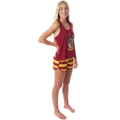 Harry Potter Women's Hogwarts House Crest Racerback Tank And Shorts Pajama Lounge Set