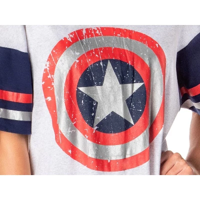Marvel Comics Womens' Captain America Symbol Nightgown Pajama Shirt Dress Grey 4 Marvel Comics Womens' Captain America Symbol Nightgown Pajama Shirt Dress Grey - Image 2