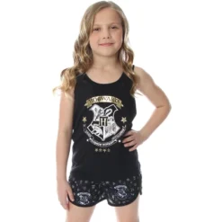 Harry Potter Big Girls' Hogwarts House Crest Racerback Tank And Shorts Pajama Lounge Set -Intimo GUEST 63dc4f7d 3bec 41e2 b303 2382627f3463