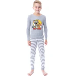 Tom And Jerry Unisex Youth Child Girls' Boys' Sleep Tight Fit Pajama Set Grey -Intimo GUEST 65671368 e4c1 4258 8f72 26c9dcefe32f