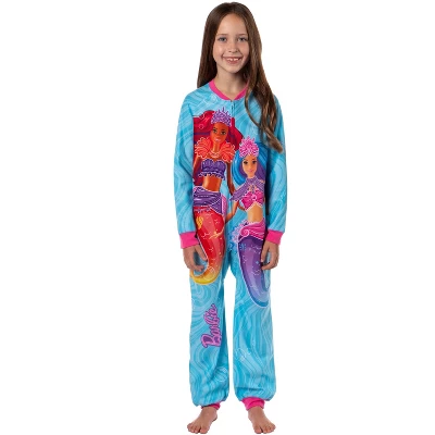 Barbie Girls' Mermaid Brooklyn And Malibu Footless Sleeper Pajama For Kids Blue 8 Barbie Girls' Mermaid Brooklyn And Malibu Footless Sleeper Pajama For Kids Blue - Image 6