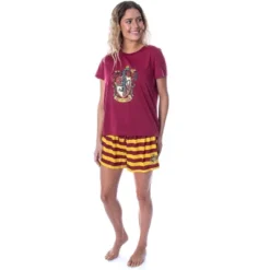 Harry Potter Women's Hogwarts Castle Shirt And Shorts Pajama Set - All 4 Houses