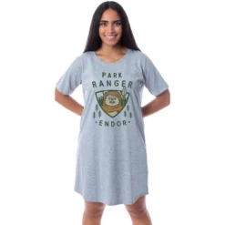 Star Wars Womens' Ewok Park Ranger Endor Nightgown Sleep Pajama Shirt Grey -Intimo GUEST 6bb2f3b4 7ca6 43b6 b006 7e9510c7c557