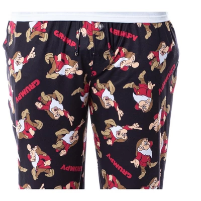 Disney Mens' Grumpy Snow White And The Seven Dwarfs Sleep Pajama Pants Black 4 Disney Mens' Grumpy Snow White And The Seven Dwarfs Sleep Pajama Pants Black - Image 2