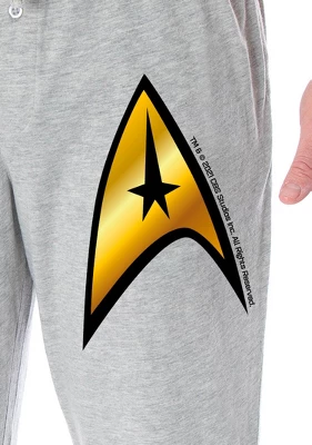 Star Trek Men's The Original Series Command Starfleet Insignia Pajama Pants Heather Grey 4 Star Trek Men's The Original Series Command Starfleet Insignia Pajama Pants Heather Grey - Image 2