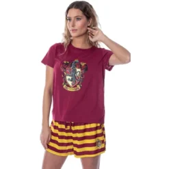 Harry Potter Women's Hogwarts Castle Shirt And Shorts Pajama Set - All 4 Houses -Intimo GUEST 71d41746 9acc 4f0e 8504 da59acad5acd