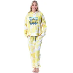 Minions Positive Vibes Tie Dye Womens' Pajama Cropped Hooded Jogger Set Yellow 15 Minions Positive Vibes Tie Dye Womens' Pajama Cropped Hooded Jogger Set Yellow -Intimo GUEST 74d680ce f06d 403a 9172 f9a8c28eb02d