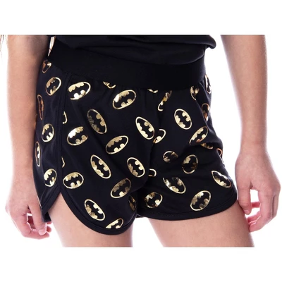 DC Comics Girls' Batman Gold Foil Logo Racerback Tank Shorts Pajama Set Batman Logo 4 DC Comics Girls' Batman Gold Foil Logo Racerback Tank Shorts Pajama Set Batman Logo - Image 2