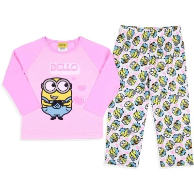 Despicable Me Toddler Girls' Minions Chibi Bello Raglan Sleep Pajama Set Multicolored 5 Despicable Me Toddler Girls' Minions Chibi Bello Raglan Sleep Pajama Set Multicolored - Image 3