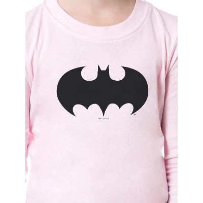 DC Comics Girls' Child Batman Bat Logo Symbol Superhero Sleep Pajama Set Pink 3 DC Comics Girls' Child Batman Bat Logo Symbol Superhero Sleep Pajama Set Pink