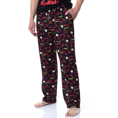 DC Comics Mens' Classic The Flash Crimson Comet Raglan Sleep Pajama Set Black 3 DC Comics Mens' Classic The Flash Crimson Comet Raglan Sleep Pajama Set Black - Image 2