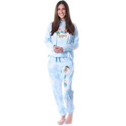 Rugrats Cartoon Tie Dye Womens' Pajama Loungewear Cropped Hooded Jogger Set PJ Blue -Intimo GUEST 79e25d8c 7ded 4786 b5d6 9cefeb703f30