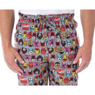 Marvel Men's Vintage Comic Character Faces Adult Sleep Lounge Pajama Pants Hero Faces 3 Marvel Men's Vintage Comic Character Faces Adult Sleep Lounge Pajama Pants Hero Faces