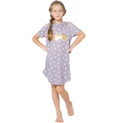 DC Comics Girls Little Batgirl Cold Shoulder Star Nightgown