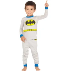 DC Comics Boys Batman Gray Costume Pajama Set