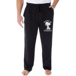 Peanuts Mens' Snoopy Woodstock Cute And Cuddly Sleep Pajama Pants Black -Intimo GUEST 80236a01 7115 4a84 8faf cecea8b623e3