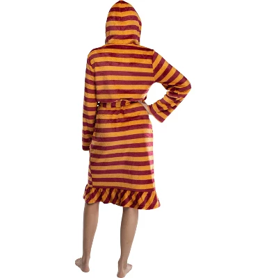 Harry Potter Juniors' Striped Ruffle Hooded Plush Fleece Robe 4 Harry Potter Juniors' Striped Ruffle Hooded Plush Fleece Robe - Image 2