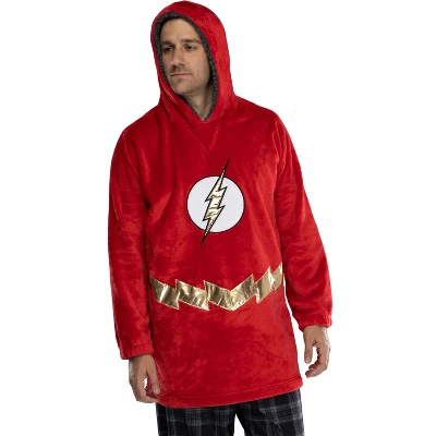 DC Comics Justice League Mens Oversized Faux-Shearling Sweatshirt Lounge Hoodie 7 DC Comics Justice League Mens Oversized Faux-Shearling Sweatshirt Lounge Hoodie - Image 5