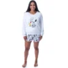 Peanuts Womens' Snoopy And Woodstock Sweater And Shorts Sleep Pajama Set White
