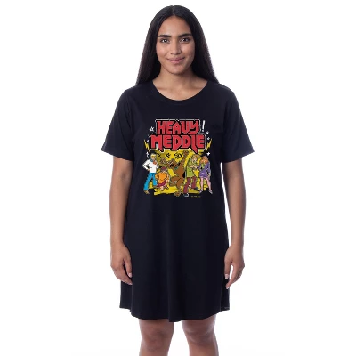 Scooby-Doo Womens' The Gang Heavy Meddle Nightgown Sleep Pajama Shirt Black 5 Scooby-Doo Womens' The Gang Heavy Meddle Nightgown Sleep Pajama Shirt Black - Image 3