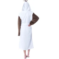 Disney Adult Frozen Snowman Olaf Costume Robe Hooded Bathrobe White