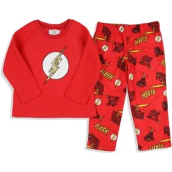 DC Comics Toddler Boys' Classic The Flash Logo Raglan Sleep Pajama Set Red -Intimo GUEST 869936c4 ebda 4c33 8c38 8e46f971dde9