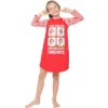 Elf The Movie Will Farrell Santa Holiday Christmas Fleece Raglan Nightgown Sleepshirt Pajama, Red, 10/12 Red -Intimo GUEST 91194a2f 3af3 4c97 b5c7 fbd7bb2a4476