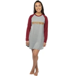 Juniors Harry Potter Hogwarts Houses Pajama Nightgown Raglan Sleep Shirt