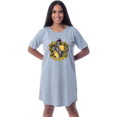 Harry Potter Womens' Hogwarts All Houses Nightgown Sleep Pajama Grey 6 Harry Potter Womens' Hogwarts All Houses Nightgown Sleep Pajama Grey - Image 4