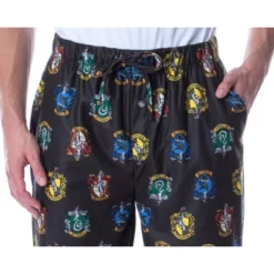 Harry Potter Adult Men's Hogwarts 4 House Crests Loungewear Pajama Pants Black -Intimo GUEST 94d2a620 b223 4133 b1b0 4902b68e2435