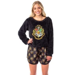 Harry Potter Womens' Hogwarts Crest Sweater And Shorts Sleep Pajama Set Black -Intimo GUEST 95c4b0da 8483 41d2 ab98 6af0e17386db