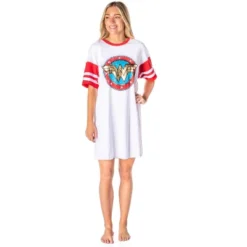 DC Comics Women's Wonder Woman Classic Logo Nightgown Pajama Shirt Dress White -Intimo GUEST 9892be88 adea 42b8 a7a3 093cb099646e