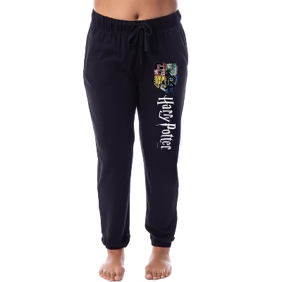 Harry Potter Womens' All Hogwarts House Crest Sleep Jogger Pajama Pants Black 5 Harry Potter Womens' All Hogwarts House Crest Sleep Jogger Pajama Pants Black - Image 3
